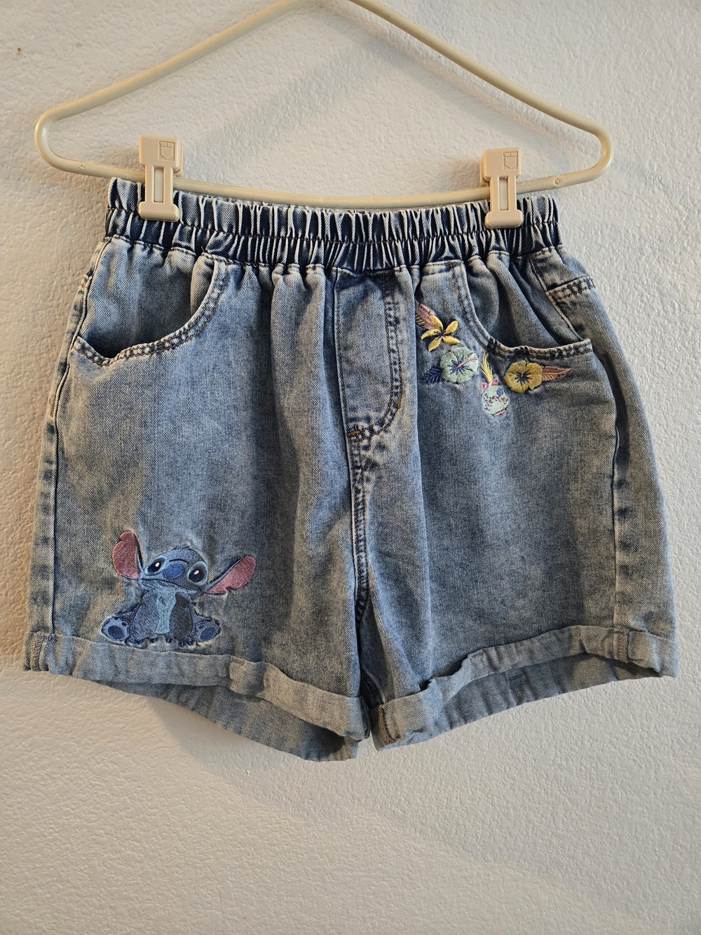 Her Universe Denim Shorts with Embroidered Stitch, Size Large - Picture 3 of 7